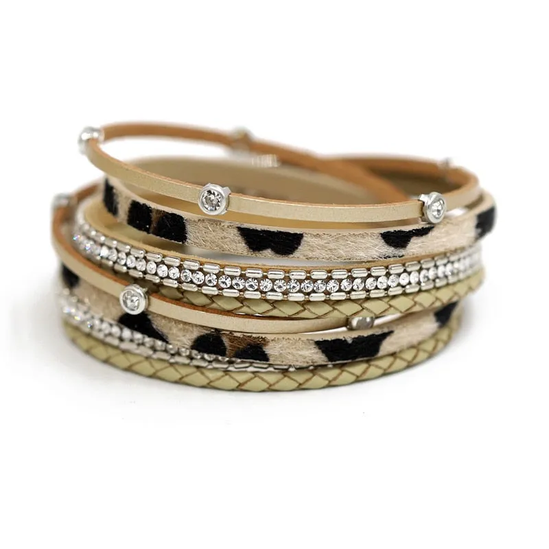 Women's Bracelet Jewelry Multi-Layer Leather Winding