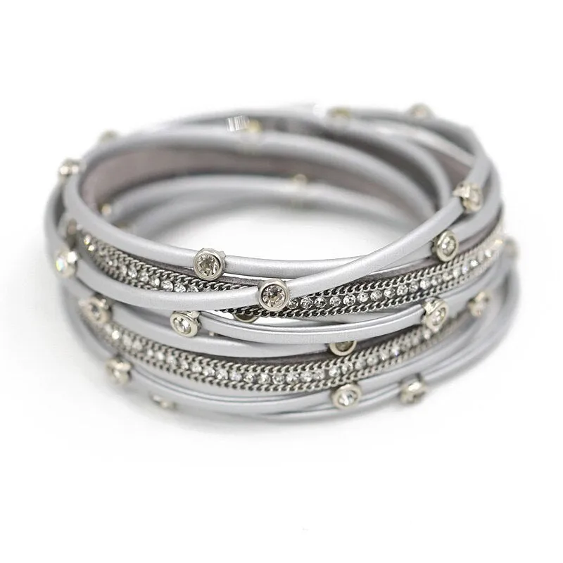 Women's Bracelet Jewelry Multi-Layer Leather Winding
