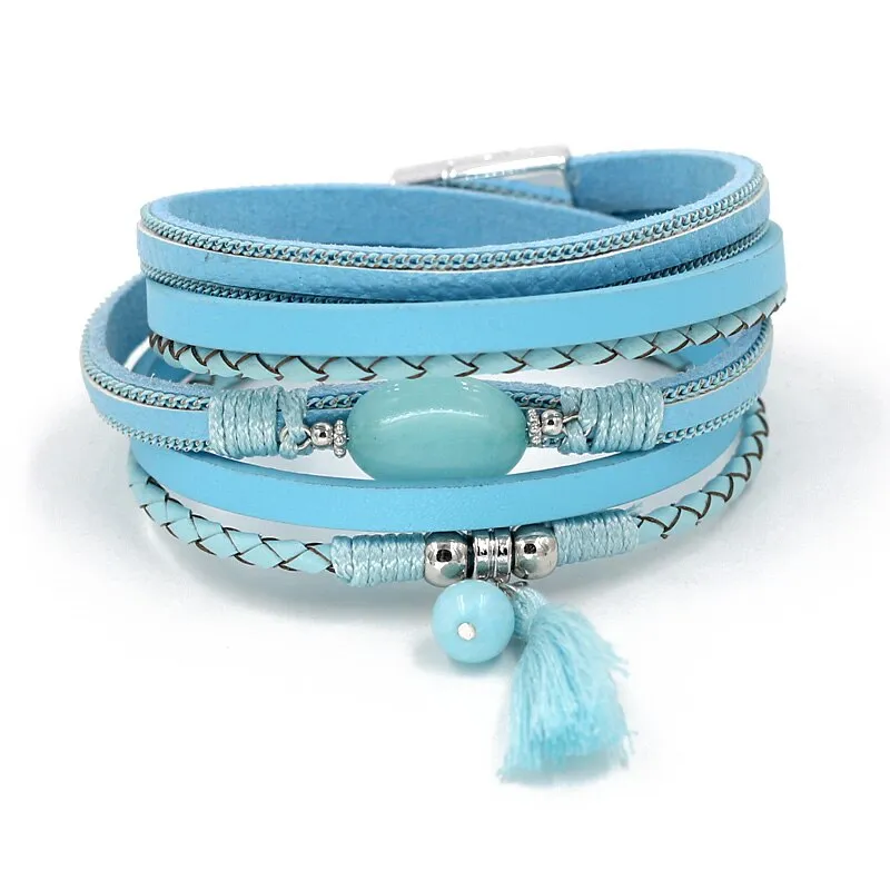 Women's Bracelet Jewelry Multi-Layer Leather Winding