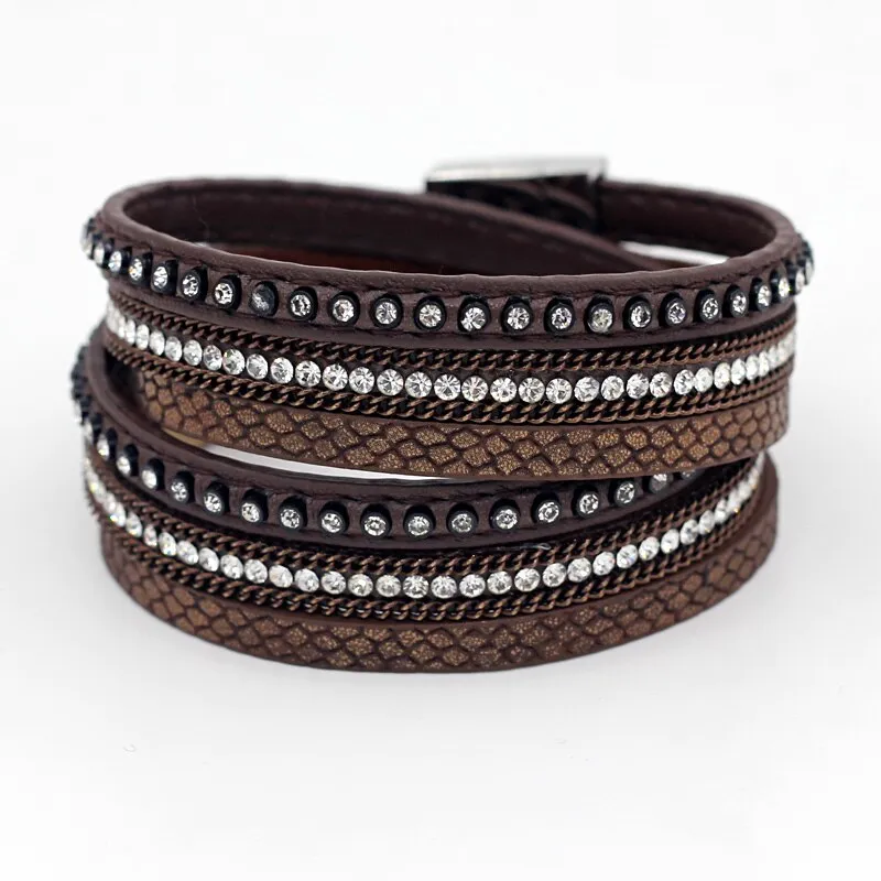Women's Bracelet Jewelry Multi-Layer Leather Winding