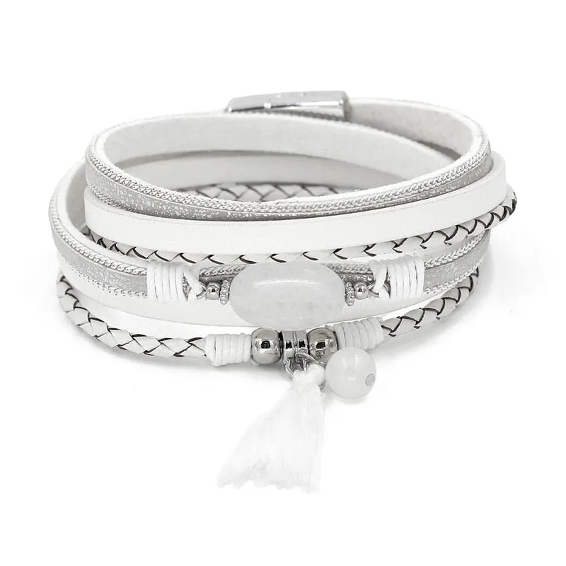 Women's Bracelet Jewelry Multi-Layer Leather Winding
