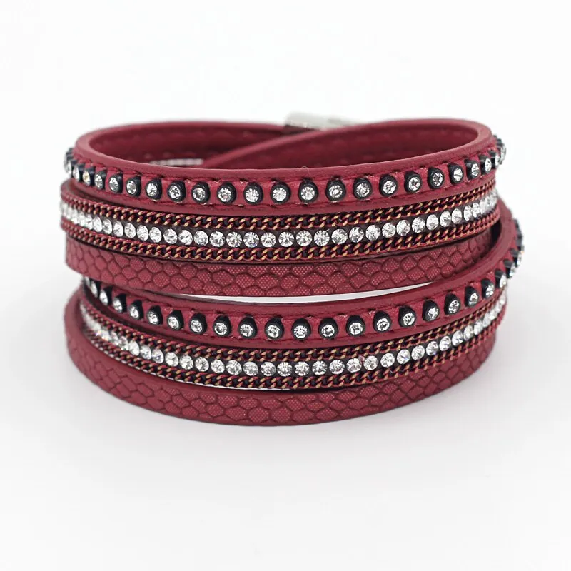Women's Bracelet Jewelry Multi-Layer Leather Winding