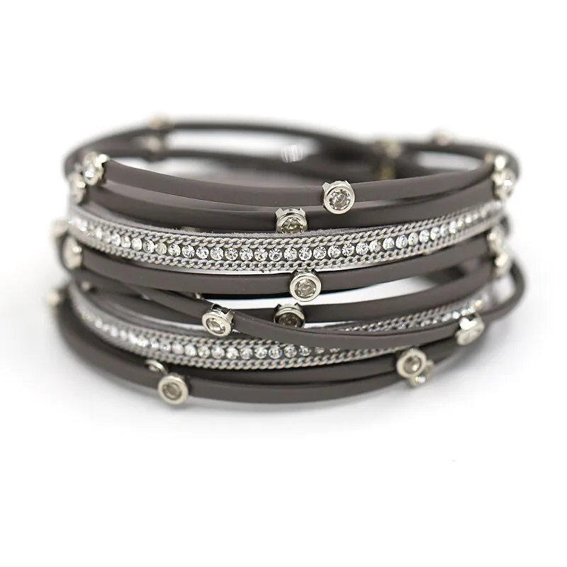 Women's Bracelet Jewelry Multi-Layer Leather Winding