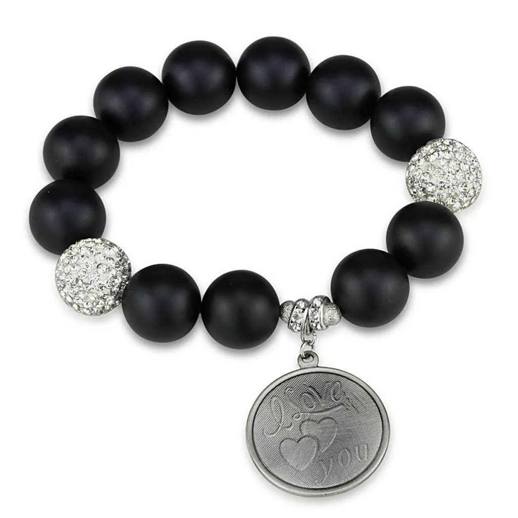 Women's Bracelets - LO3783 - Antique Silver White Metal
