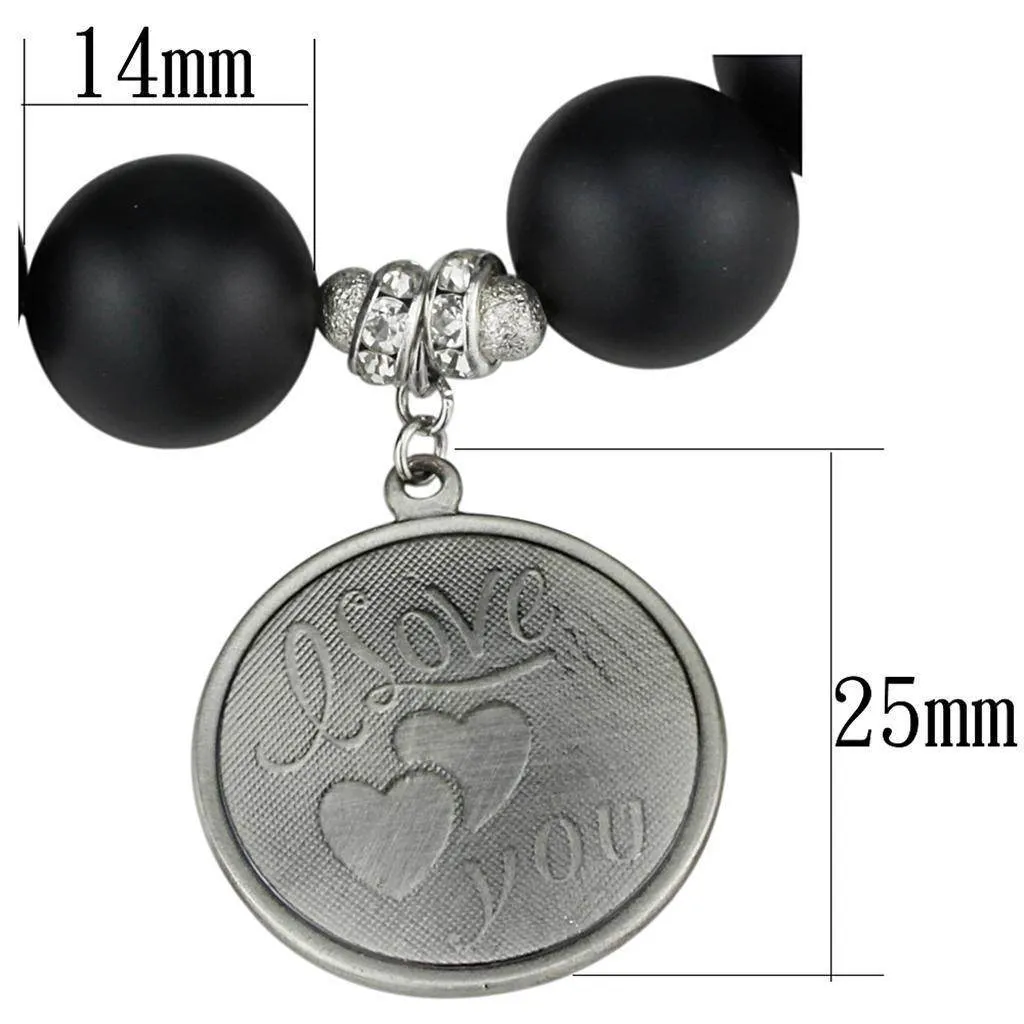Women's Bracelets - LO3783 - Antique Silver White Metal