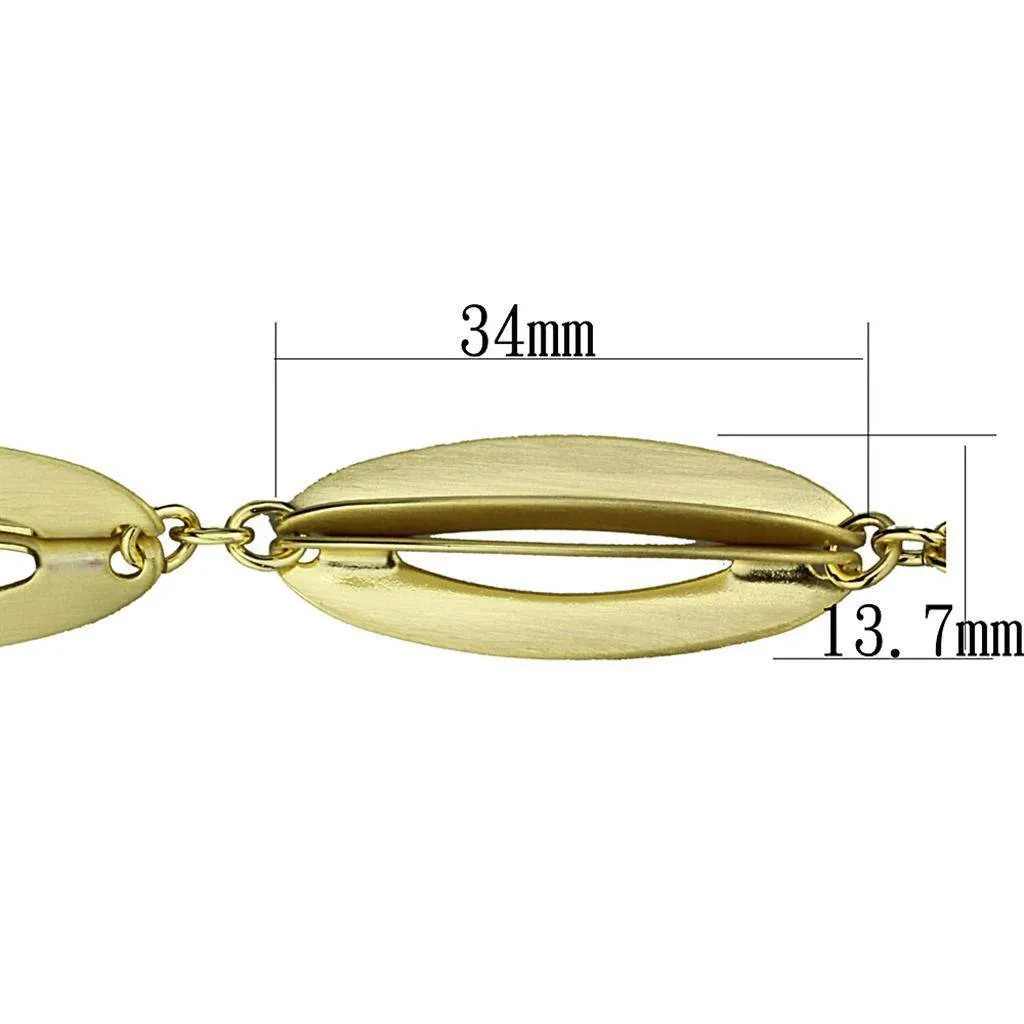 Women's Bracelets - LO3941 - Gold & Brush Brass Bracelet