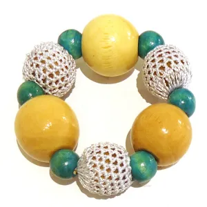 Wood Bead with Crochet Bracelet
