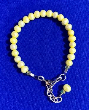 Yellow Freshwater Pearl Bracelet  #19080