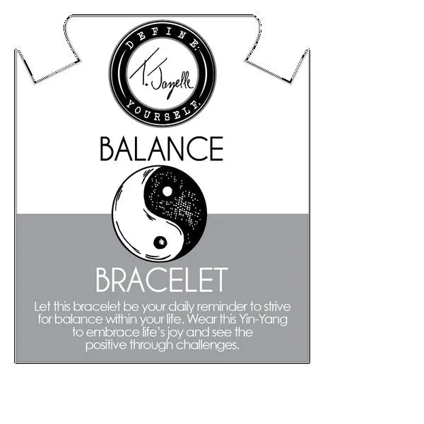 Yin-Yang Balance Bracelet with White Jade and Onyx Gemstone Bracelet